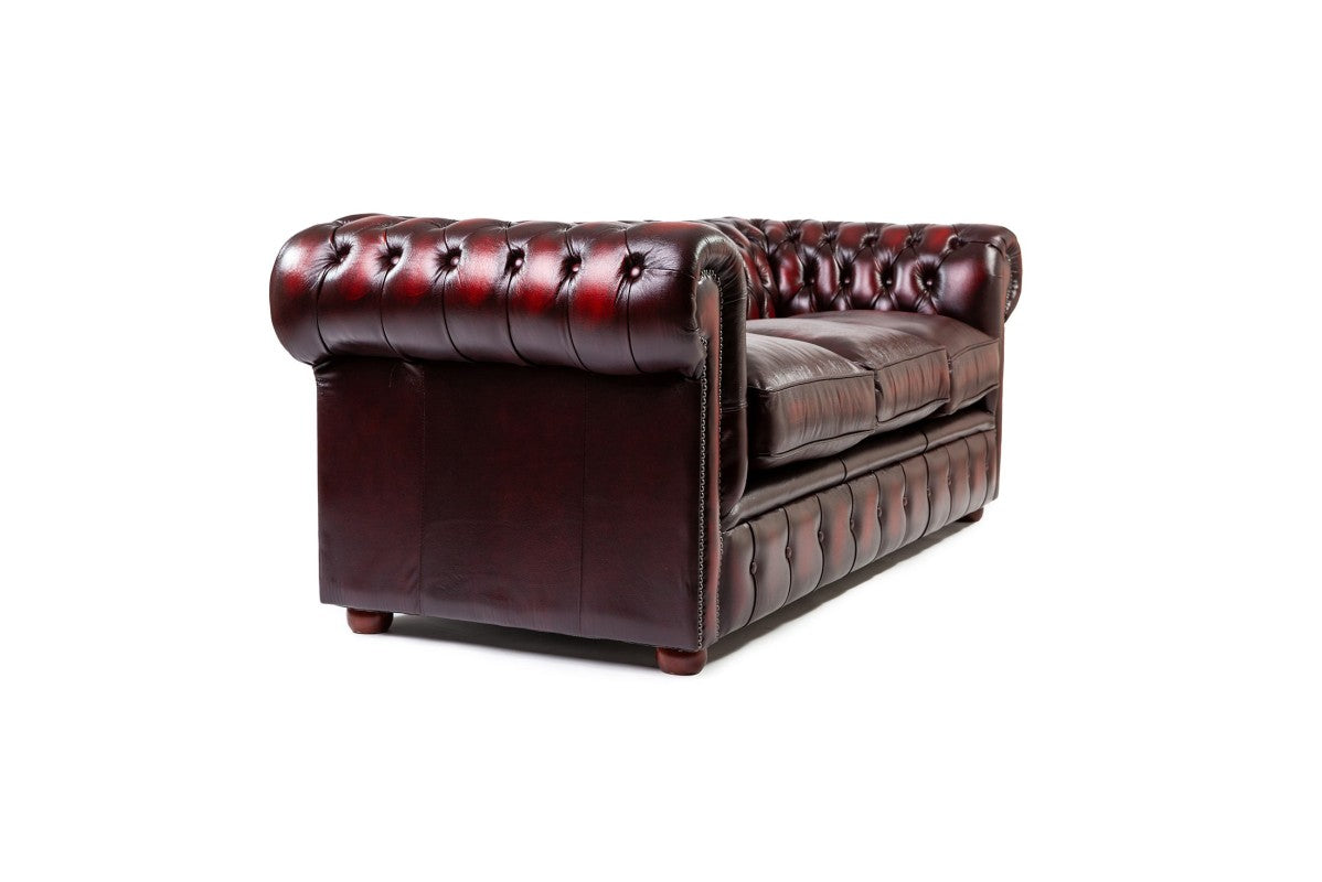 Divano Chesterfield Club Nuovo Originale Inglese 3 posti bordeaux